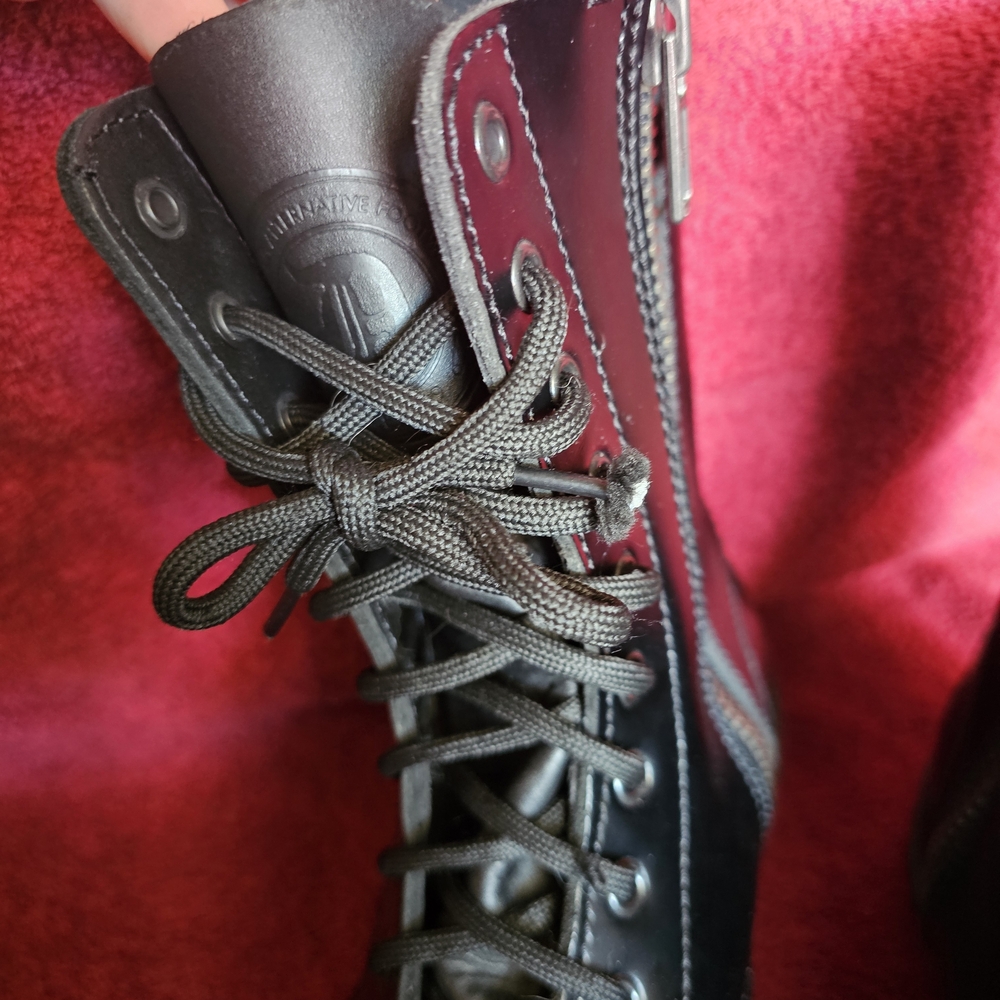 Demonia Black Lace-Up Boots - Picture 6 of 12